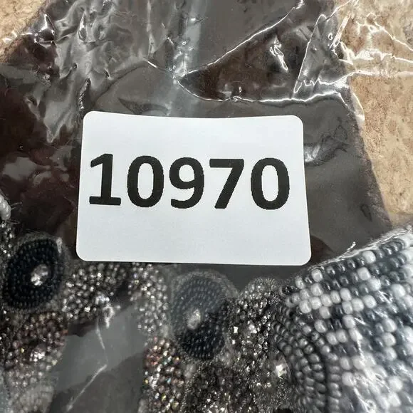 Mascha Shoes Womens Size 39 US 8.5 Silver Beaded Wedge Sandals Italy Platform - Picture 11 of 13